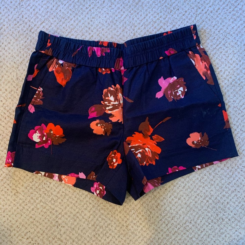 J. Crew | Floral Print Elastic Waist Shorts